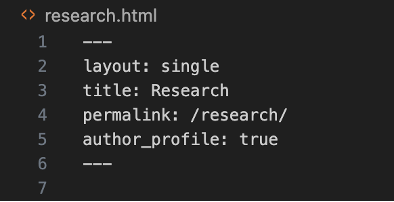 YAML Front Matter of research.html